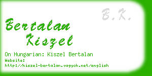 bertalan kiszel business card